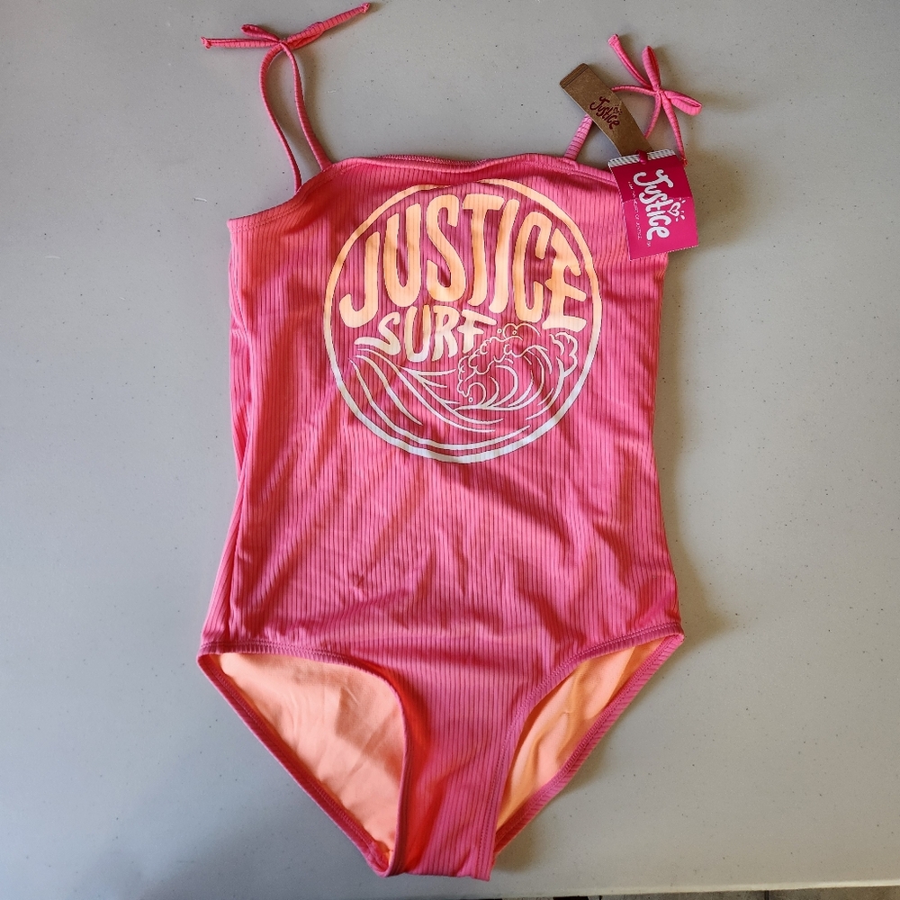 Justice One Piece Swimsuit Pink 16-18